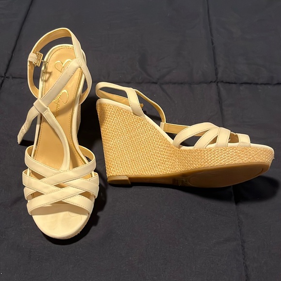 White Wedged Heels - Picture 2 of 3